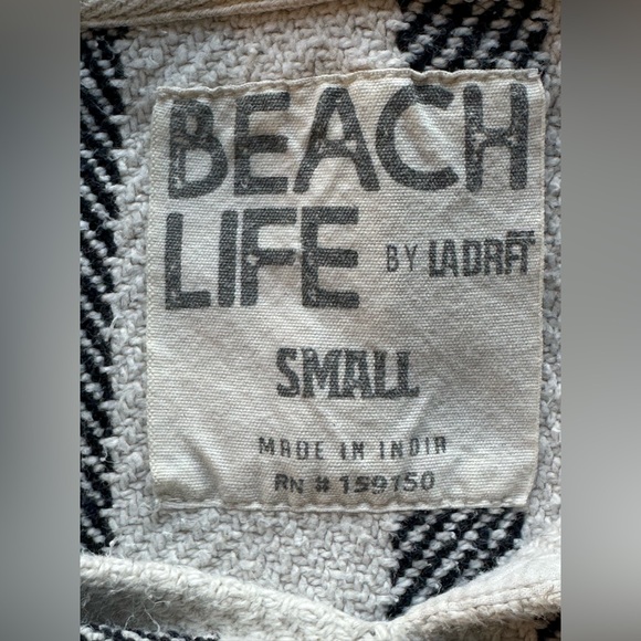 Unisex Beach LIFE Classic LADRFT BAJA Oversized Woven Pullover Hoodie Poncho S - Picture 4 of 5